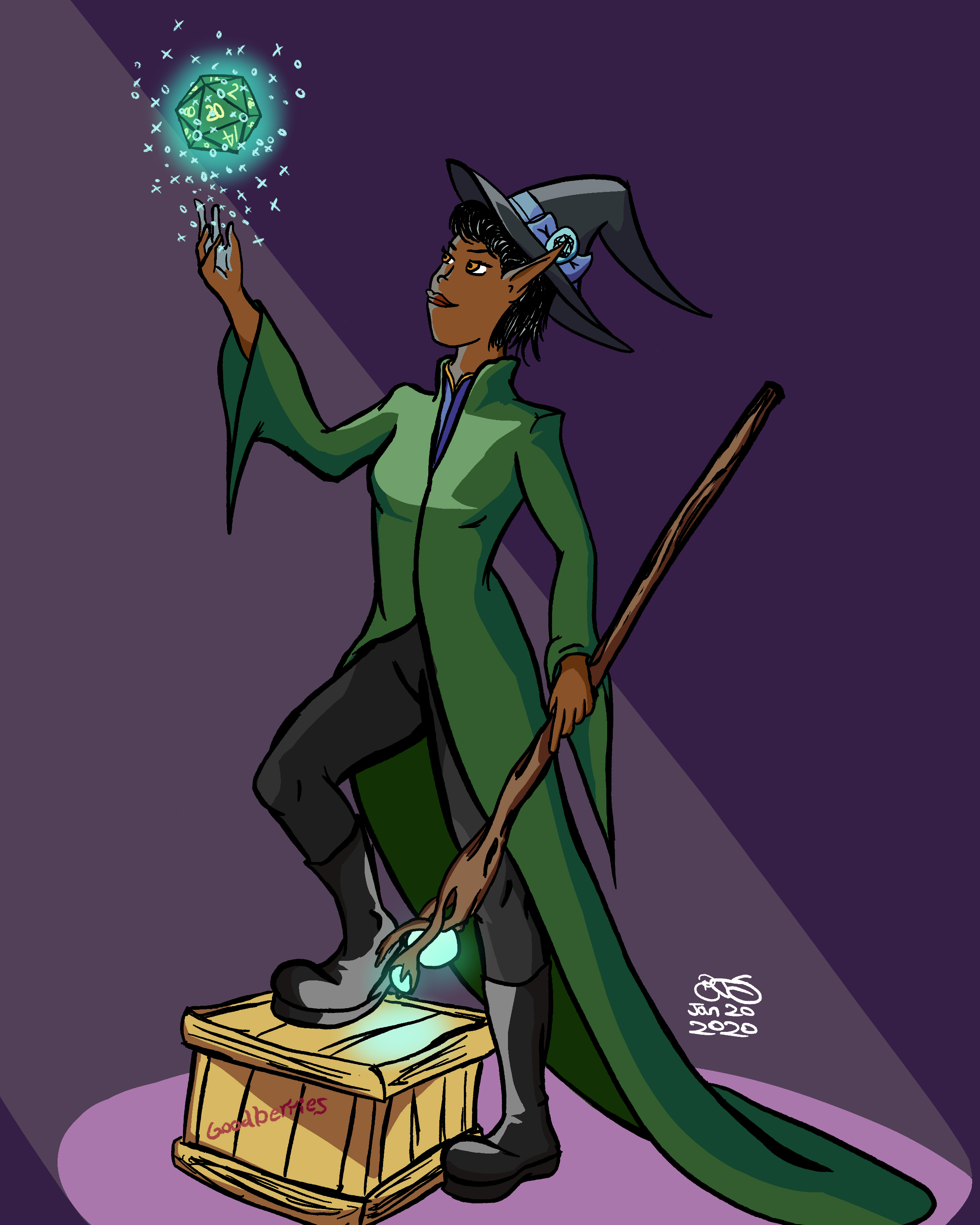 Elf Wizard; Digital (ProCreate on iPad), January 2020